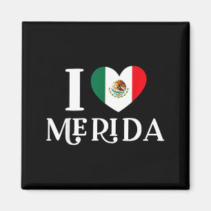 I Love Merida Heart Mexico Flag Magnet
