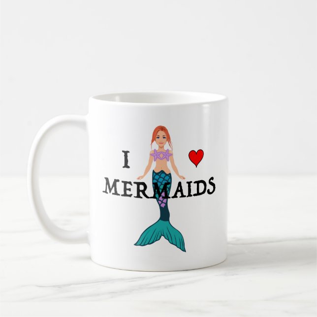 I Love Mermaids Design - Classic Mug (Left)