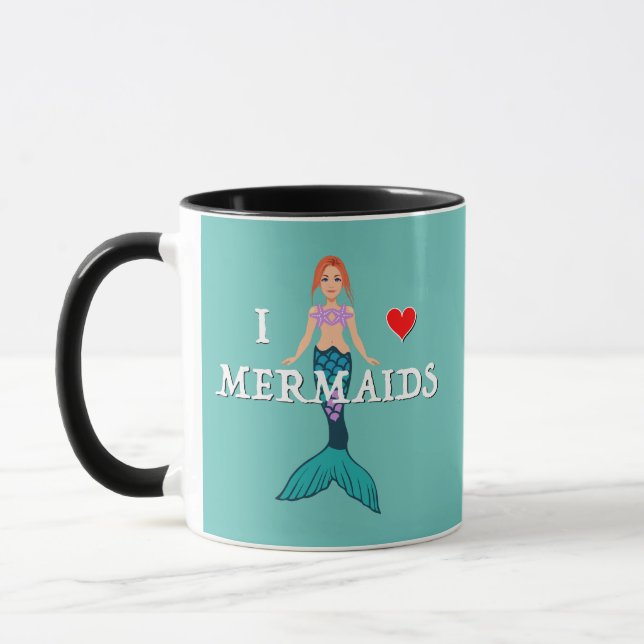 I Love Mermaids Design - Combo Mug (Left)