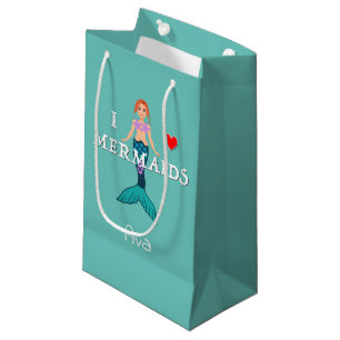 I Love Mermaids Design - Gift Bag - Small