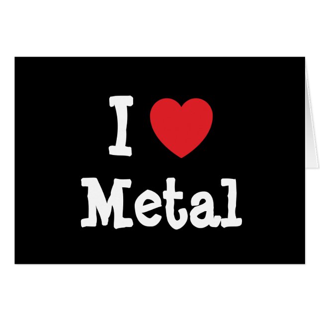 I love Metal heart custom personalised (Front Horizontal)