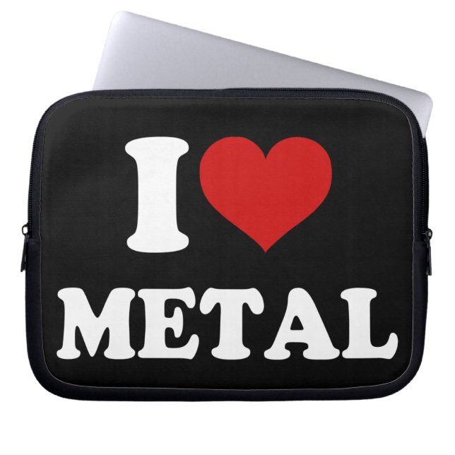 I Love Metal Laptop Sleeve (Front)