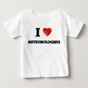I love Meteorologists (Heart made from words) Baby T-Shirt
