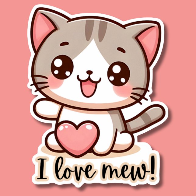 I Love Mew Kawaii Kitten Waterproof (Creator Uploaded)