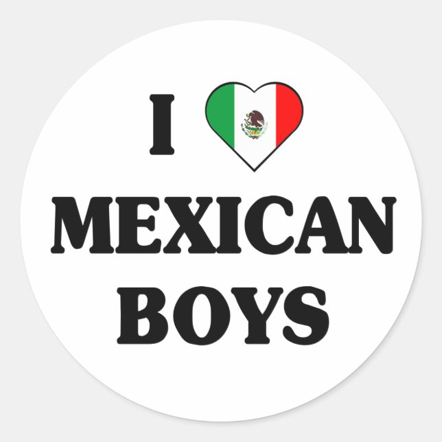 I love Mexican Boys Classic Round Sticker (Front)