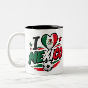 I Love Mexico Soccer Fan Mug Mexican Pride Footb
