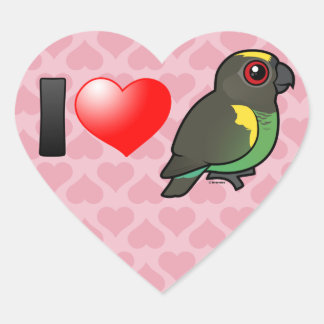 I Love Meyer's Parrots Heart Sticker