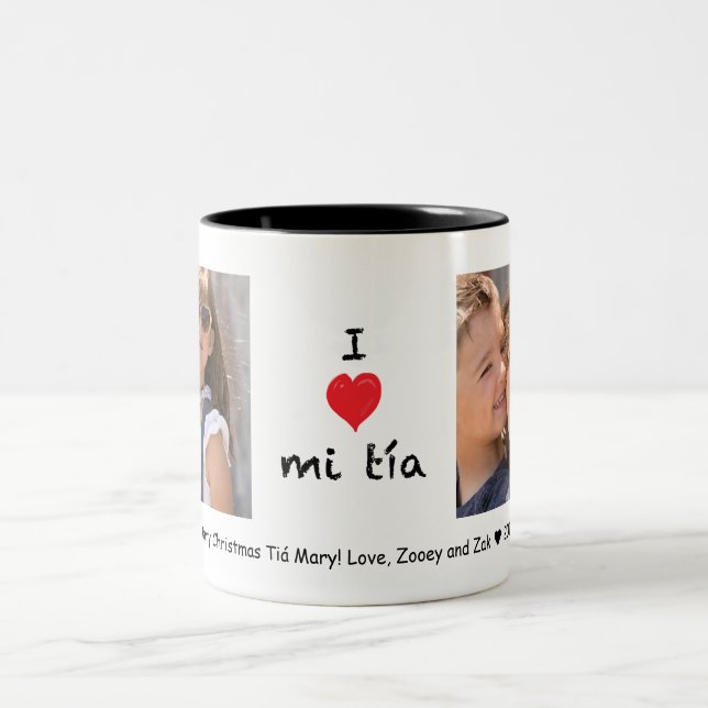 I love mi tía 2 Photo Customisable Mug (Center)