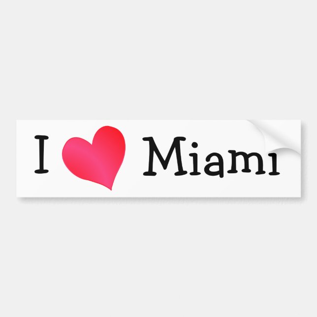 I Love Miami Bumper Sticker (Front)