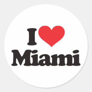 I Love Miami Classic Round Sticker