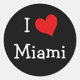 I Love Miami Classic Round Sticker