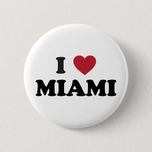 I Love Miami Florida 6 Cm Round Badge