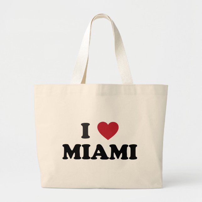 I Love Miami Florida Large Tote Bag (Front)