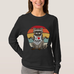 I Love Miami Racoon Vintage Racoon Trash Panda Fu T-Shirt