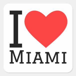 I love miami square sticker