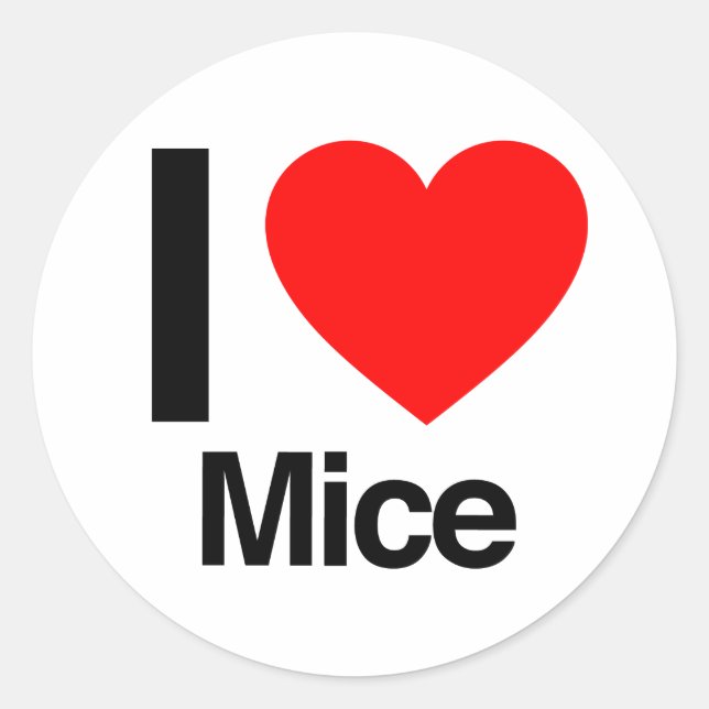 i love mice classic round sticker (Front)