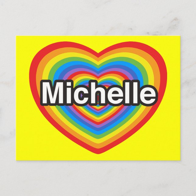 I love Michelle. I love you Michelle. Heart Postcard (Front)
