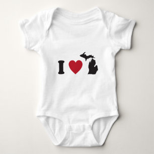 I Love Michigan Baby Bodysuit