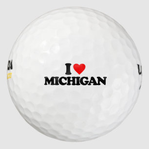 I LOVE MICHIGAN GOLF BALLS