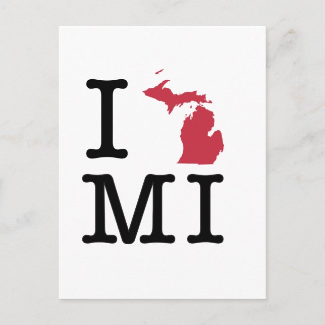 I Love Michigan Postcard (Front)