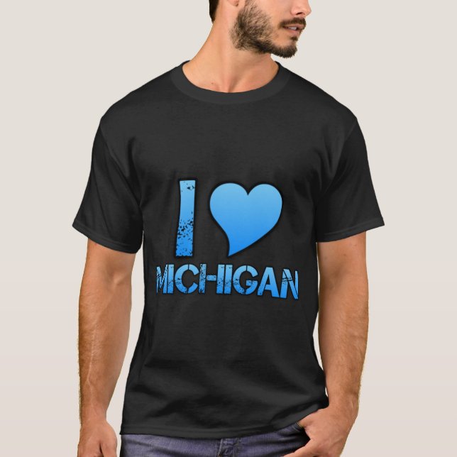 I Love Michigan Skate Style T-Shirt (Front)