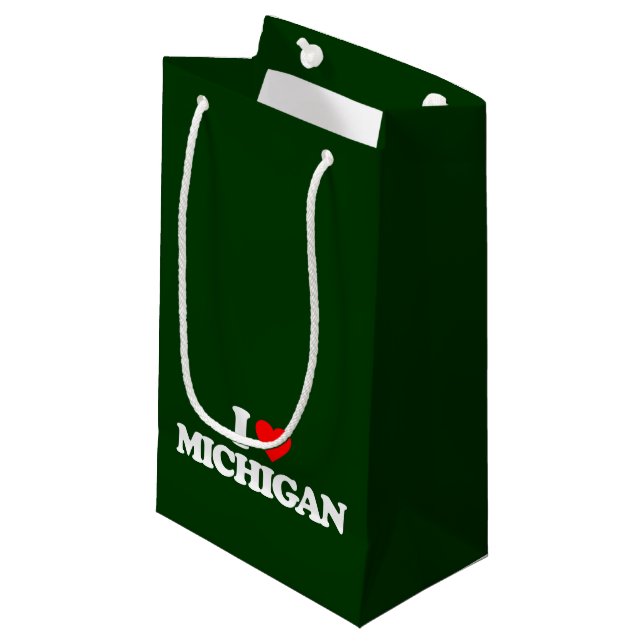 I LOVE MICHIGAN SMALL GIFT BAG (Front Angled)