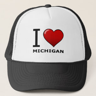 I LOVE MICHIGAN TRUCKER HAT