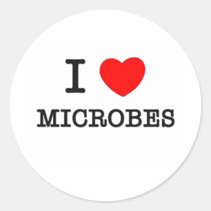 I Love Microbes Classic Round Sticker