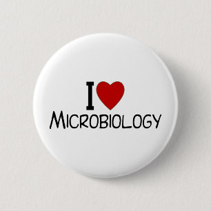 I Love Microbiology 6 Cm Round Badge
