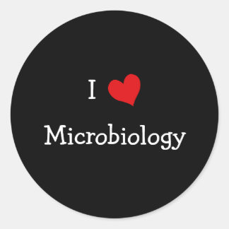 I Love Microbiology Classic Round Sticker