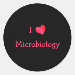 I Love Microbiology Classic Round Sticker