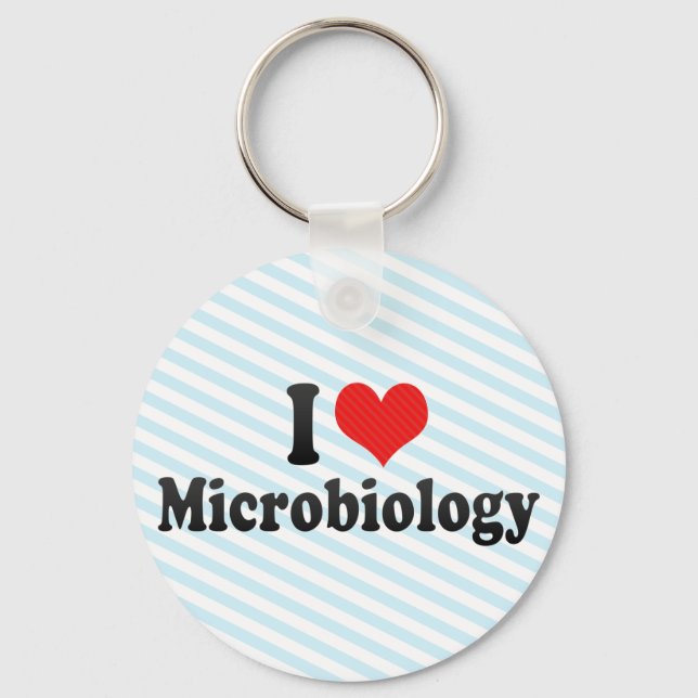 I Love Microbiology Key Ring (Front)
