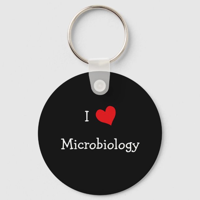 I Love Microbiology Key Ring (Front)
