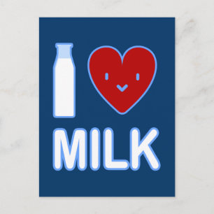 I Love Milk Postcard
