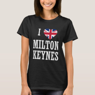 I Love Milton Keynes England Union Jack Flag Heart T-Shirt