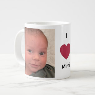 I Love Mimi Grandma Grandpa PaPa 2 Photo  Large Coffee Mug