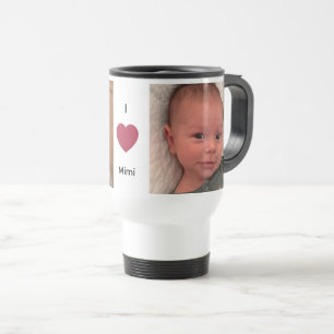 I Love Mimi Grandma Grandpa PaPa Mum Dad Photo Travel Mug