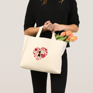 I Love Min Pin canvas tote bag