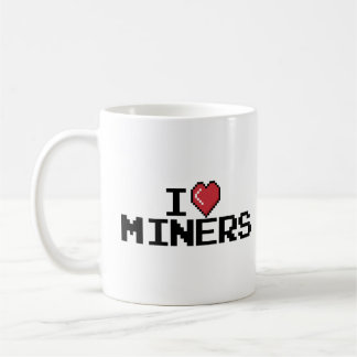 I Love Miners Red Heart Funny Mining Gamer Miners  Coffee Mug