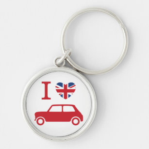 I love Mini Coopers - Red Key Ring
