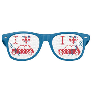 I love Mini Coopers - Red -  Retro Sunglasses