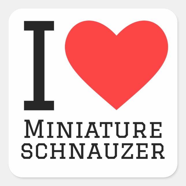 I love miniature schnauzer  square sticker (Front)