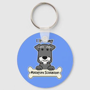 I Love Miniature Schnauzers Key Ring