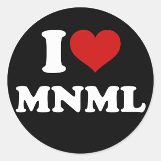I Love Minimal Classic Round Sticker