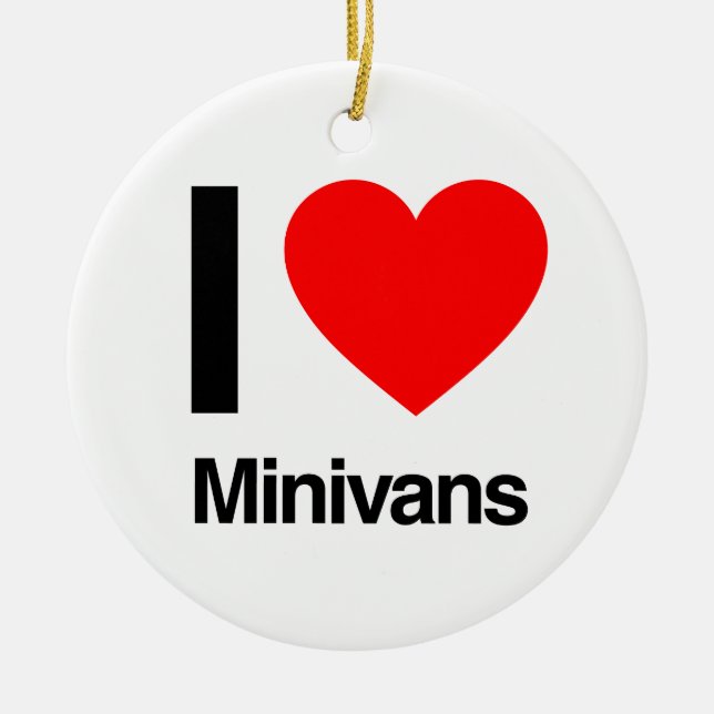 i love minivans ceramic tree decoration (Front)