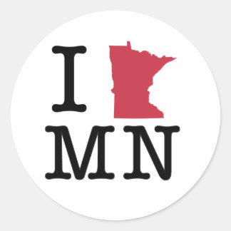 I Love Minnesota Classic Round Sticker
