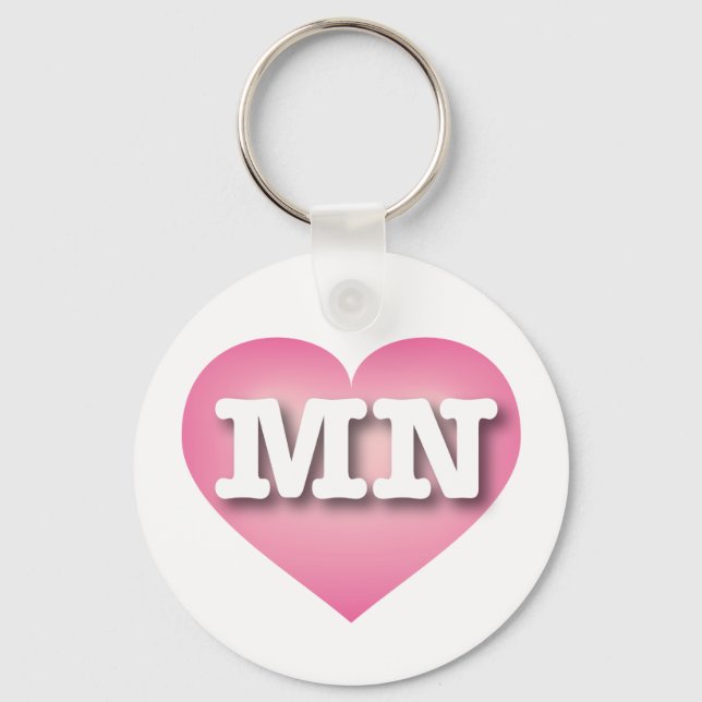 I love Minnesota - MN pink fade heart Key Ring (Front)