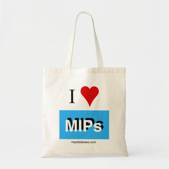 I love MIPs bag mipdatabase logo (Front)
