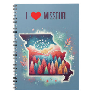 I Love Missouri Christmas Winter Notebook