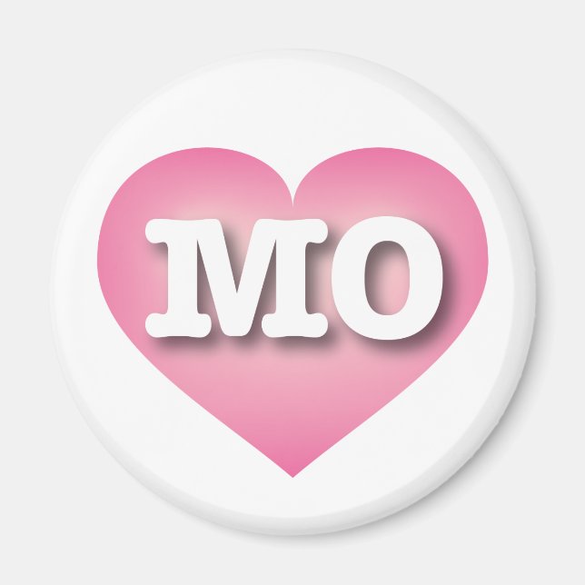I love Missouri - MO pink fade heart Magnet (Front)